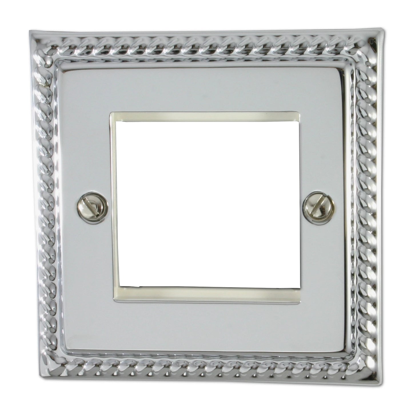 Georgian Polished Chrome 2 Gang Mod Plate & Frame