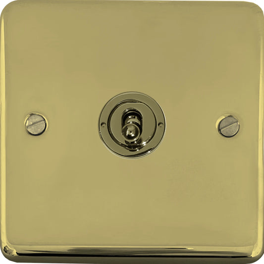 Contour Polished Brass 1 Gang Toggle Switch