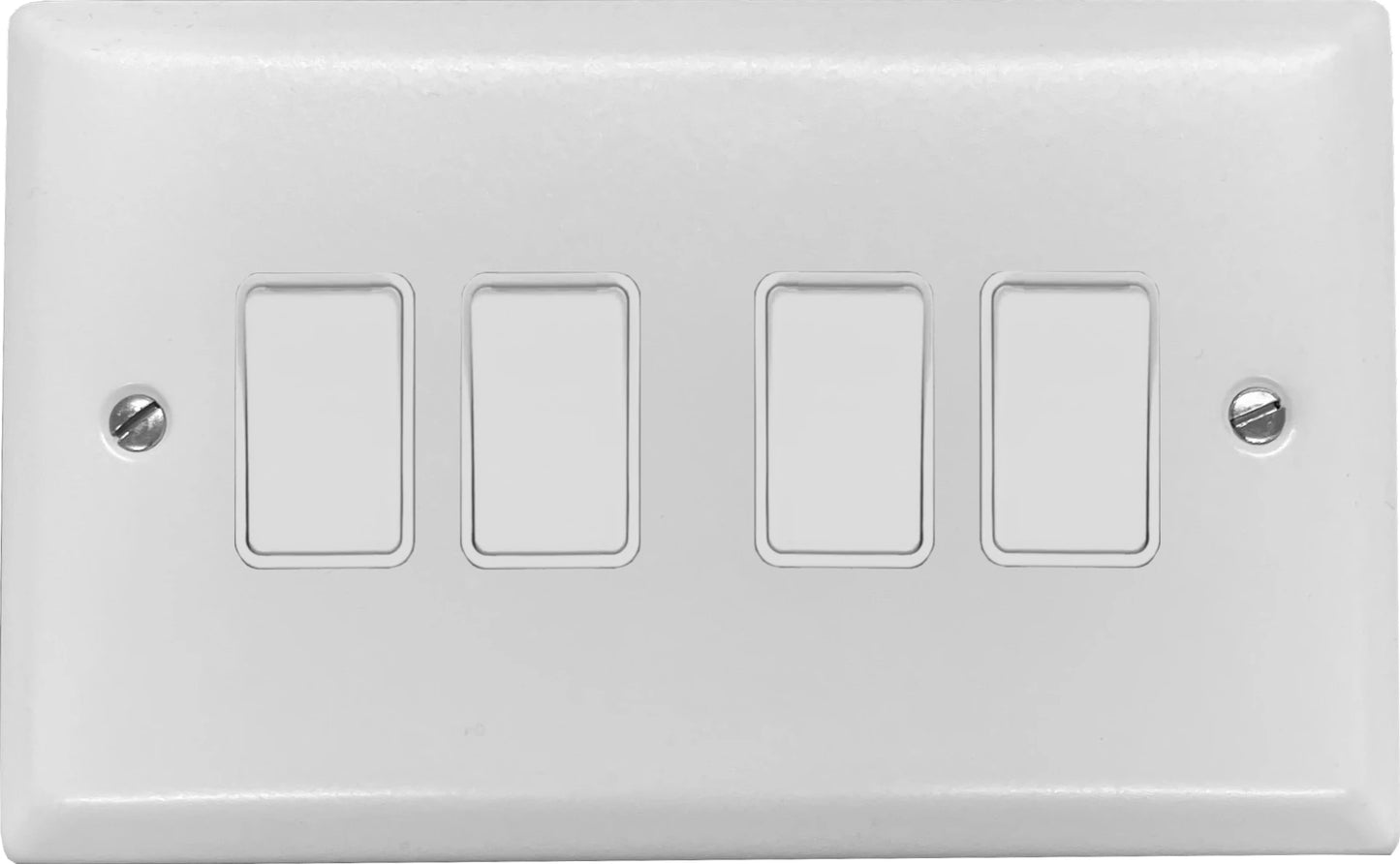 Spectrum Flat White 4 Gang 2 Way Switch