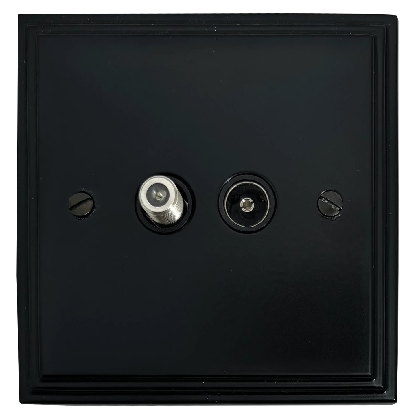 Victorian Flat Black Coax & Satellite Point