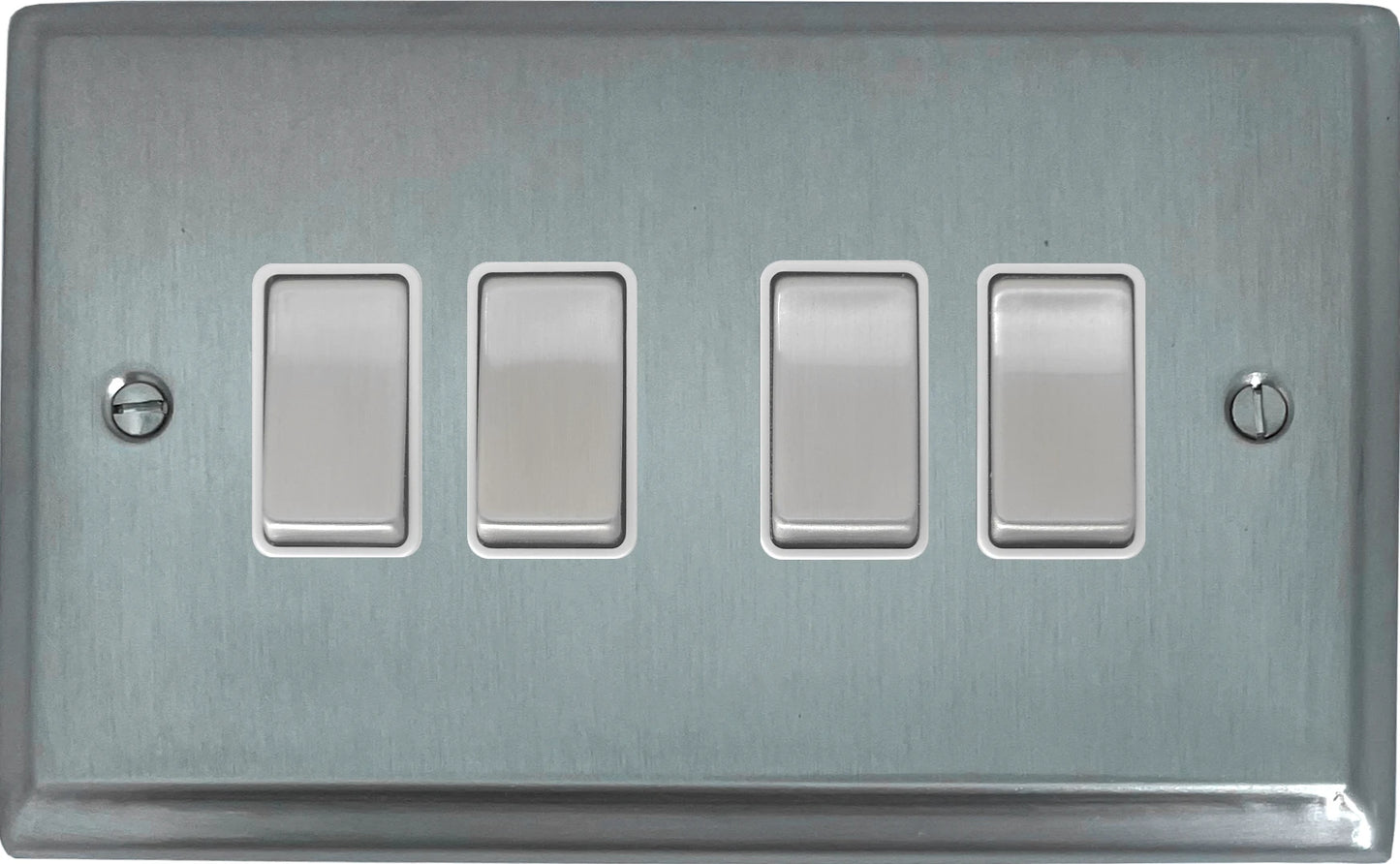 Deco Satin Chrome 4 Gang 2 Way Switch
