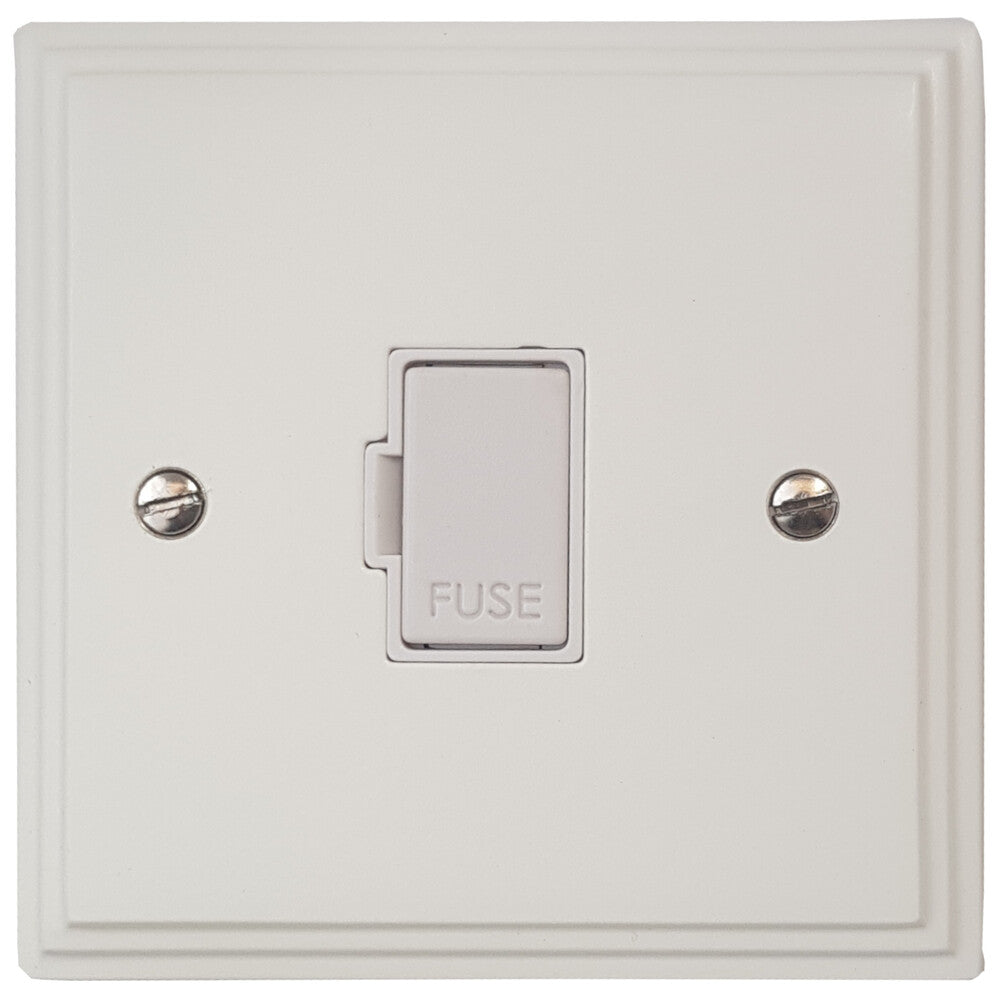 Victorian Flat White Unswitched Fuse Spur (White Insert)