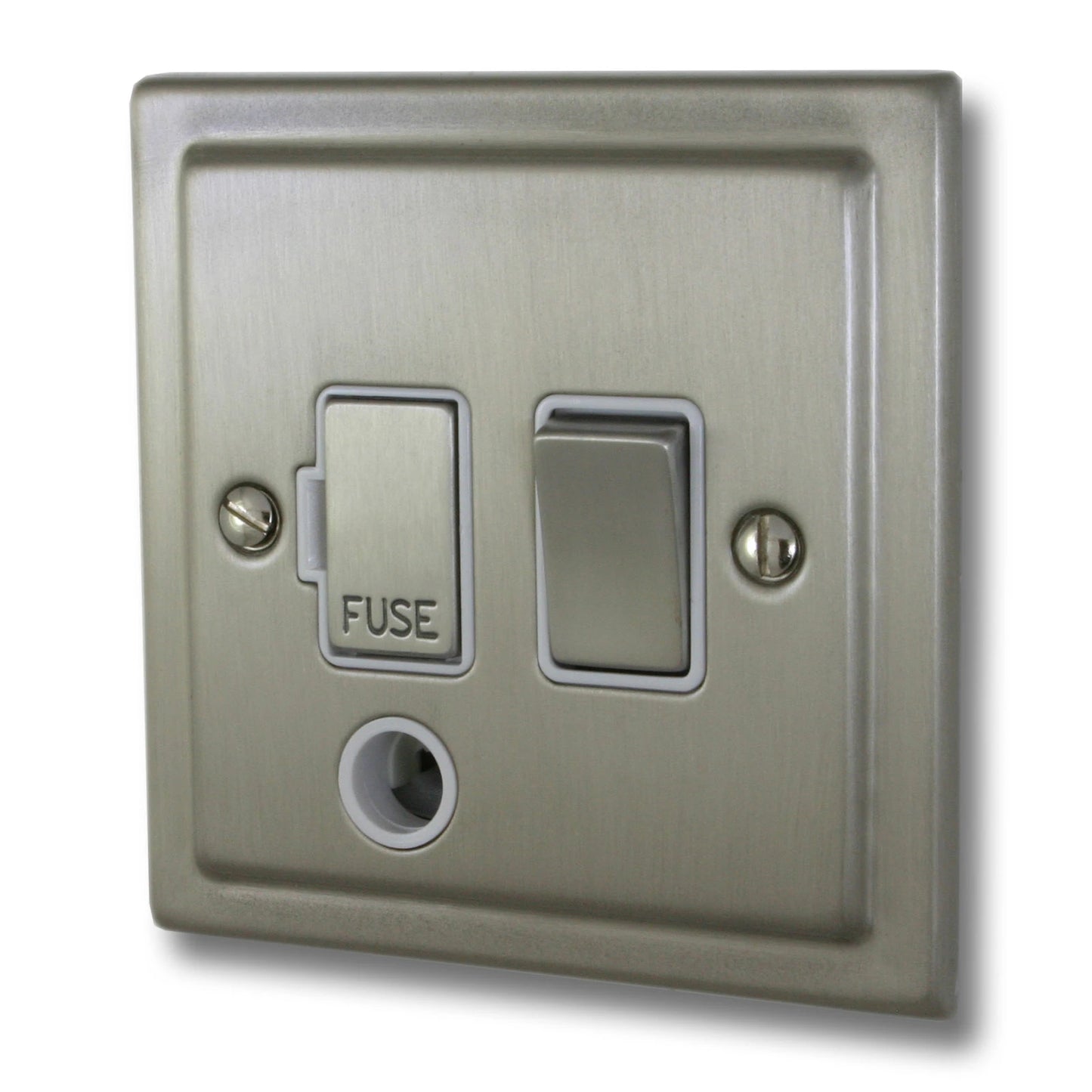 Victorian Satin Nickel Switched Fused Spur + Flex
