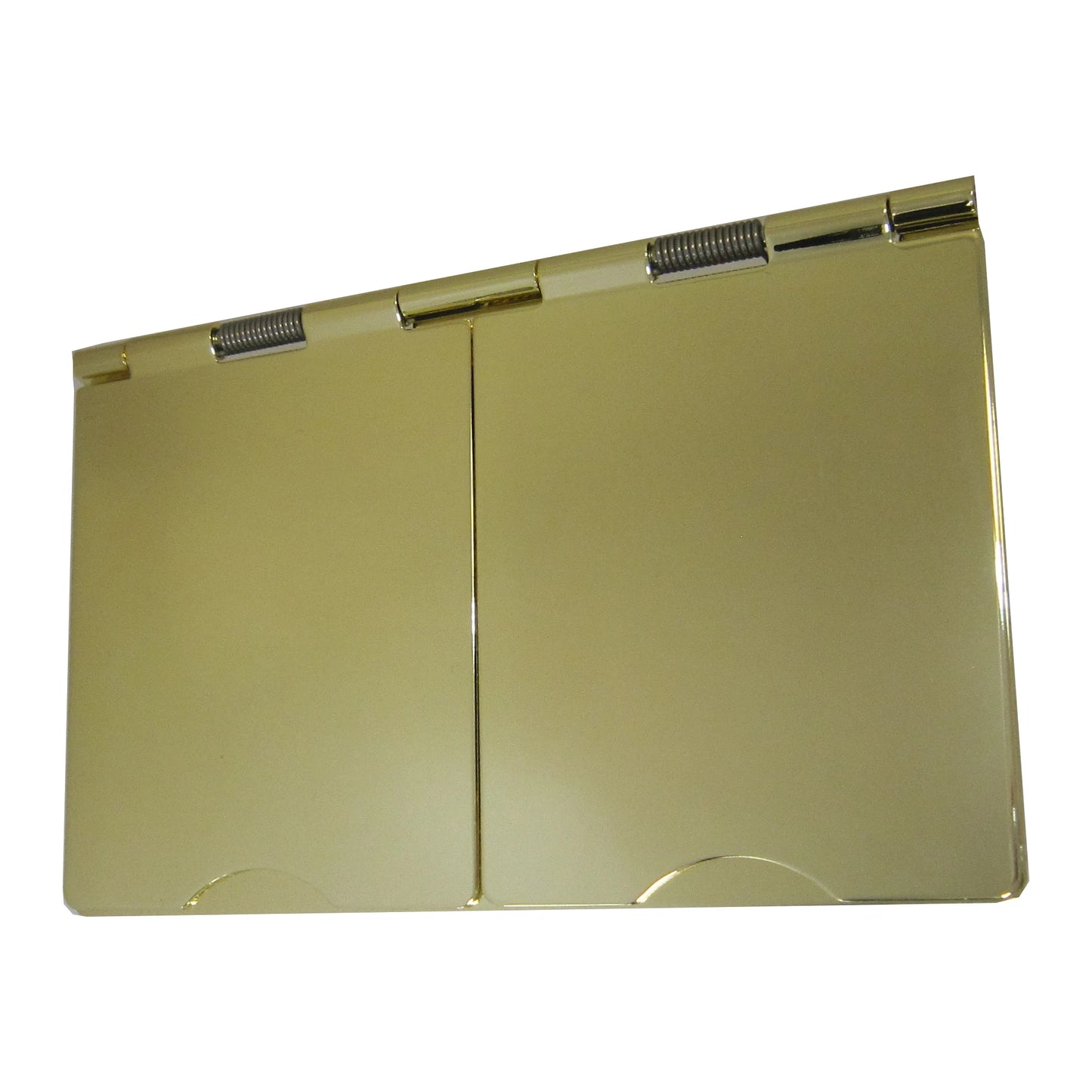 2 Gang 4 Module Polished Brass Euro Floor Socket