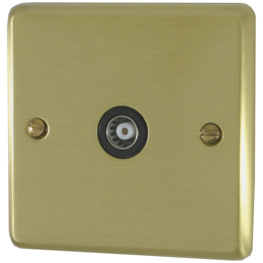 Contour Satin Brass 1 Gang Coax Point