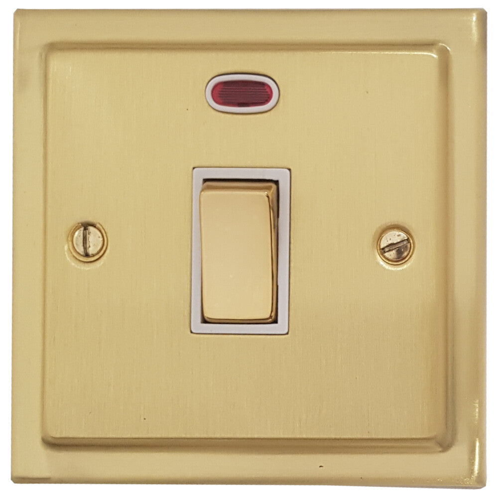 Victorian Satin Brass 20 Amp Dp Switch & Neon