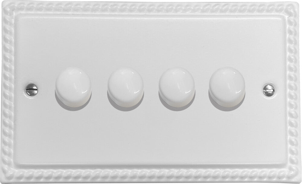 Georgian Flat White 4 Gang LED Dimmer