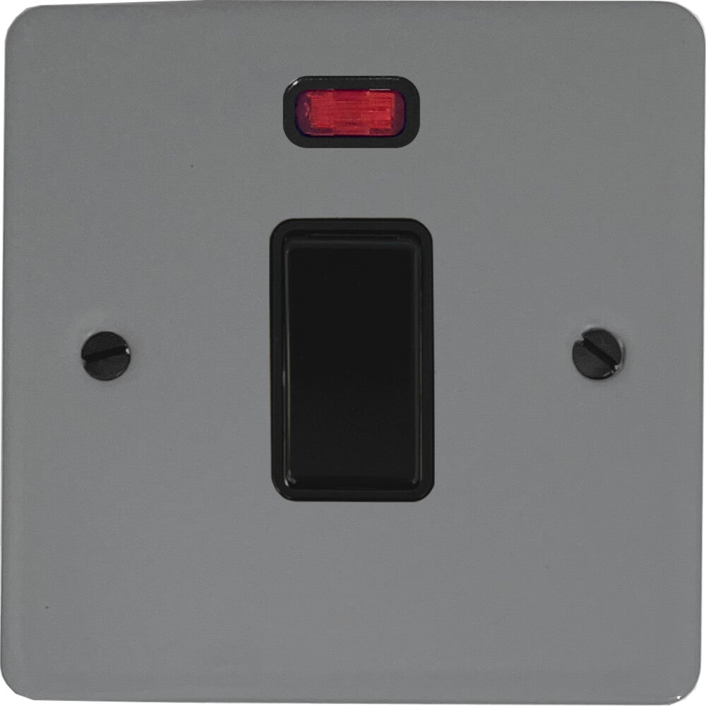 Flat Light Grey 20A Dp Switch + Neon