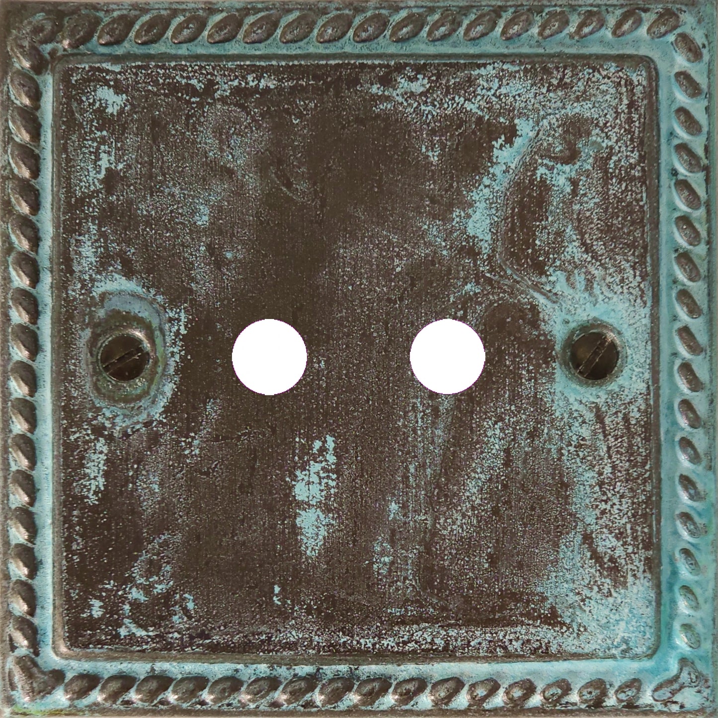 Georgian Verdigris 2 Gang Grid Toggle Plate (Plate Only)