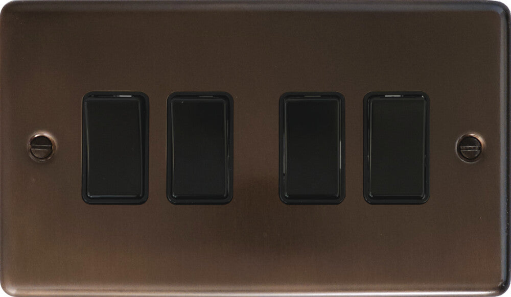Contour Medium Bronze 4 Gang 2 Way Switch