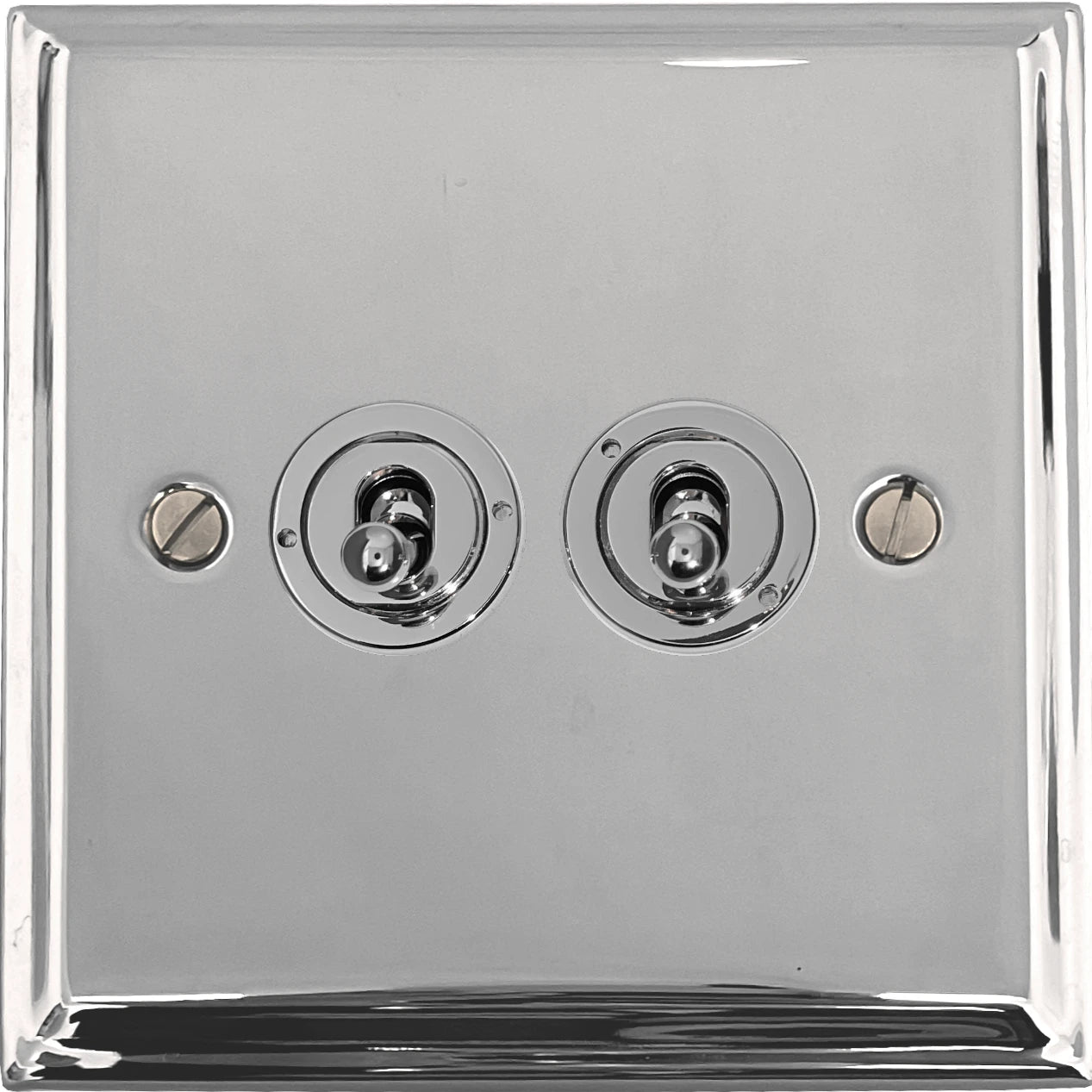 Deco Polished Chrome 2 Gang Toggle