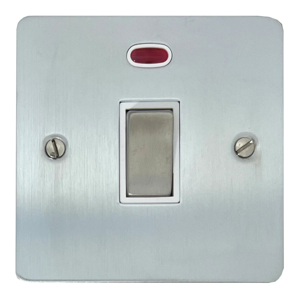Flat Satin Chrome 20A Dp Switch + Neon