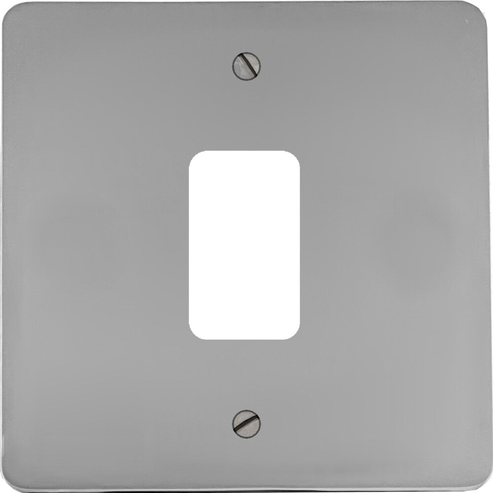 Flat Polished Chrome 1 Gang Grid Plate