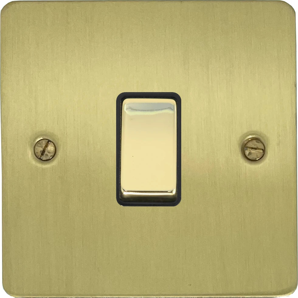 Flat Satin Brass 1 Gang Switch
