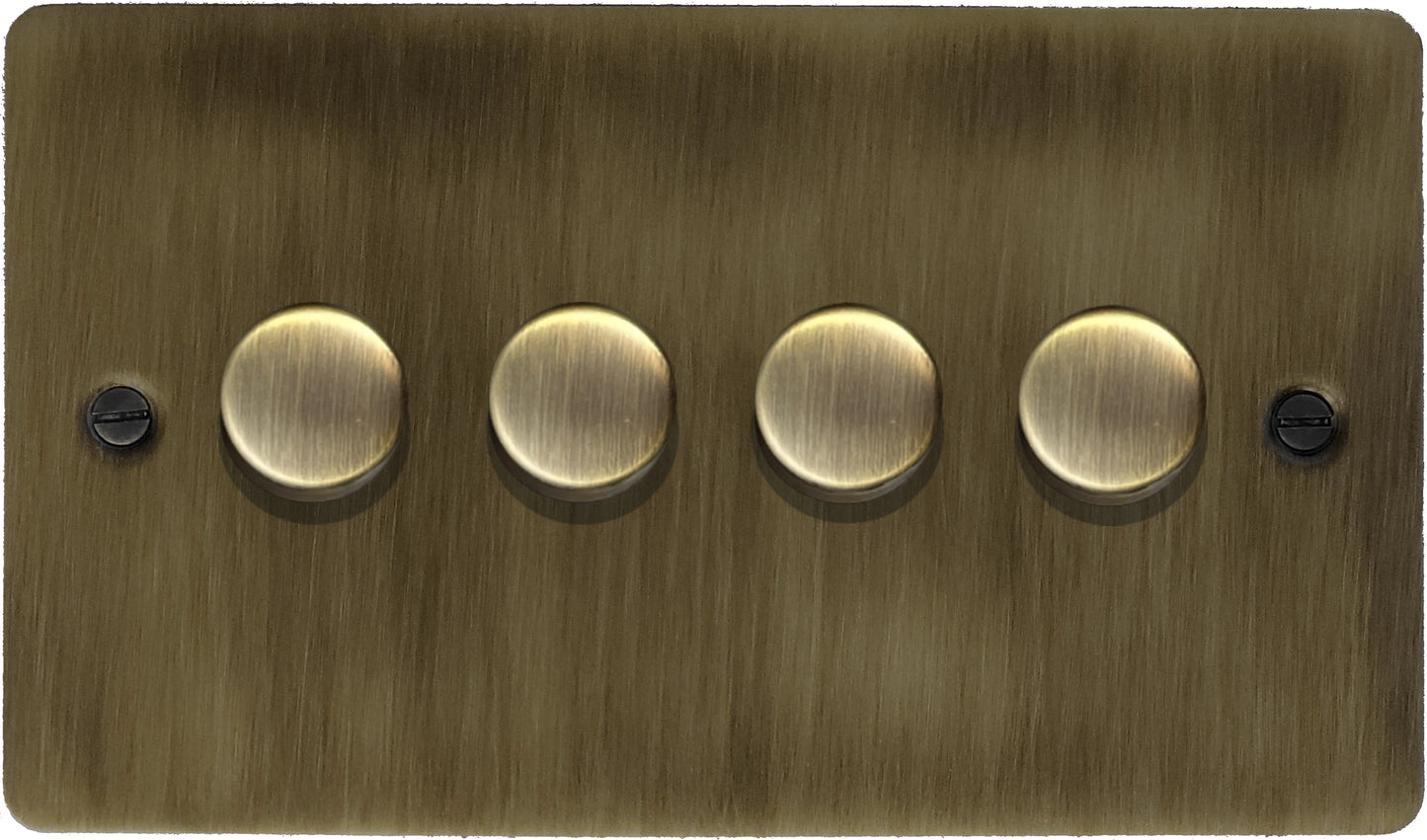 Flat Antique Brass 4 Gang LED Dimmer