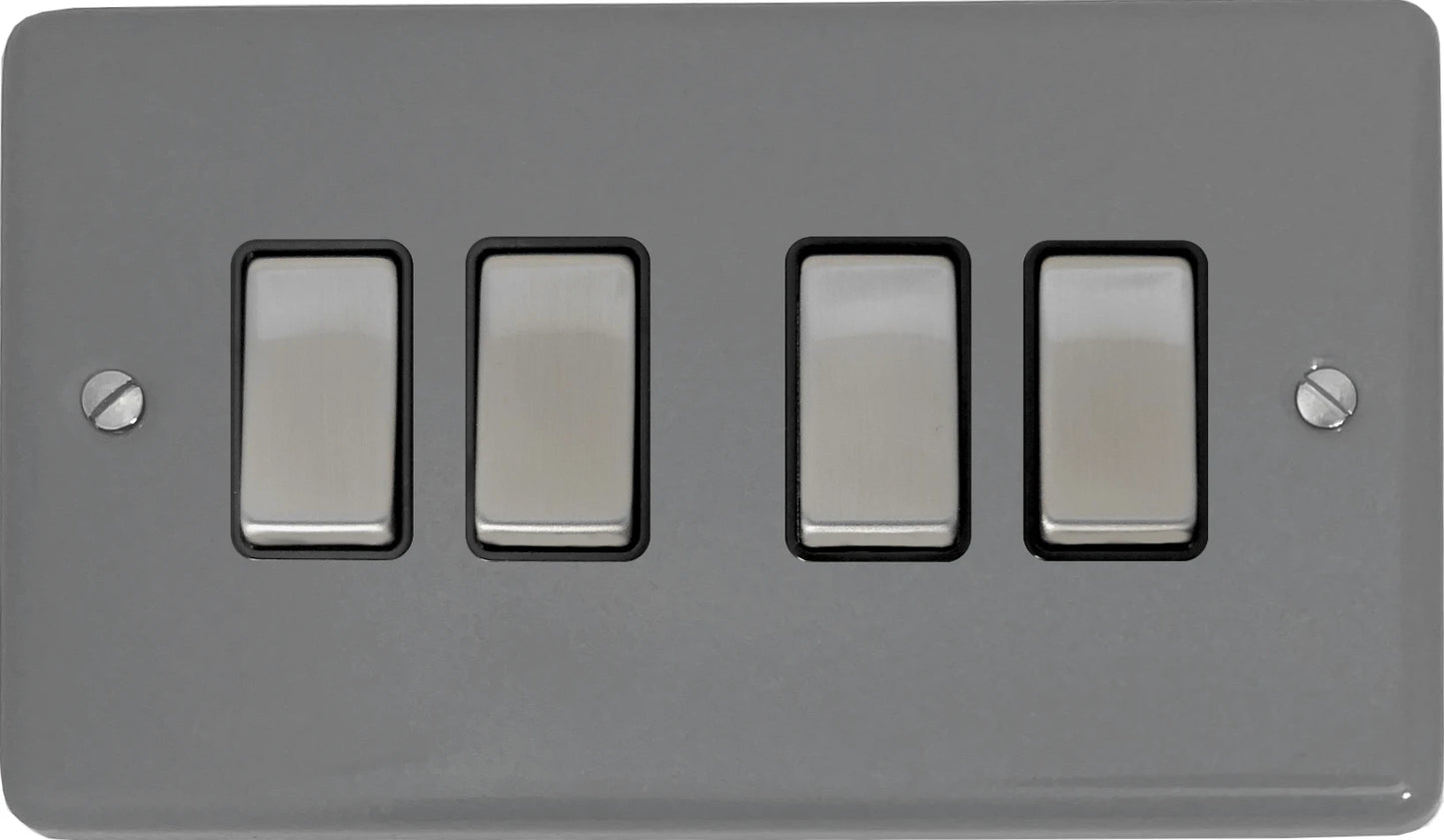 Contour Light Grey 4 Gang 2 Way Switch