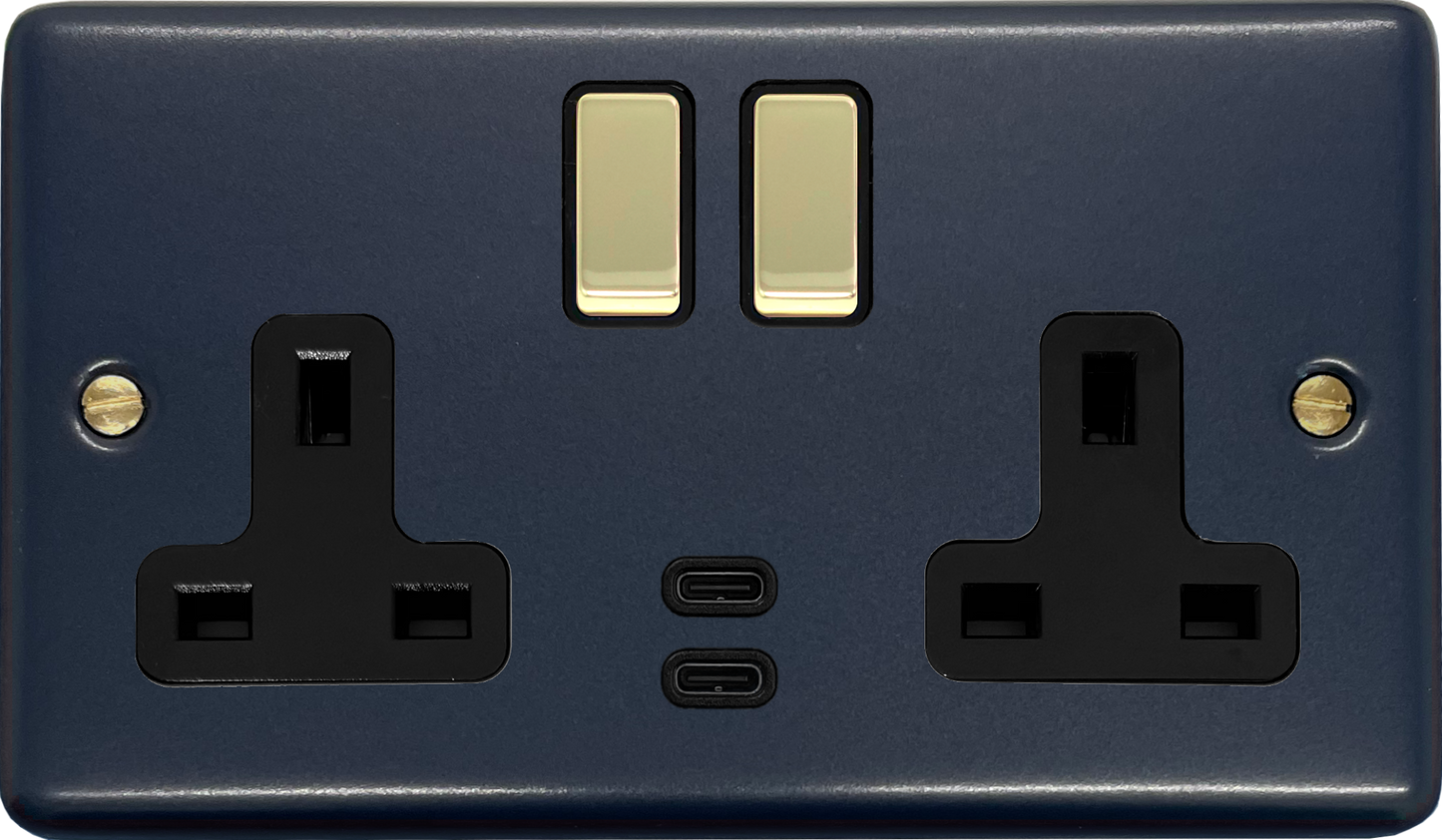 Contour Blue Contour 2 Gang Socket USBC