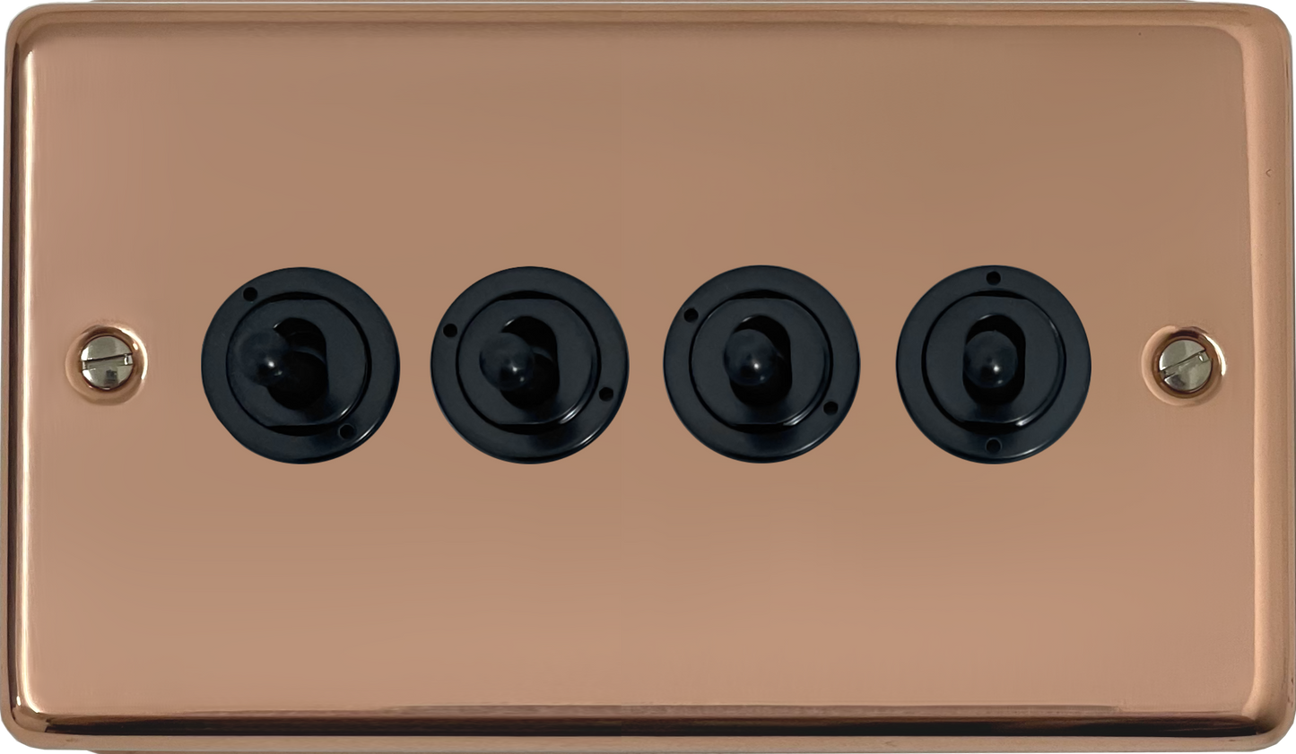 Contour Bright Copper 4 Gang Toggle (Matt Black Toggles)