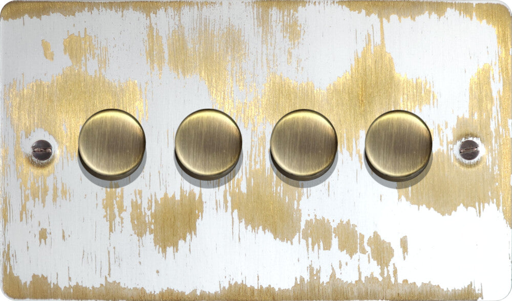 Flat Dover Bronze 4 Gang LED Dimmer