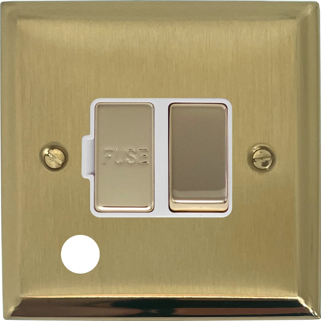Deco Satin Brass Switch Fused Spur & F/Out