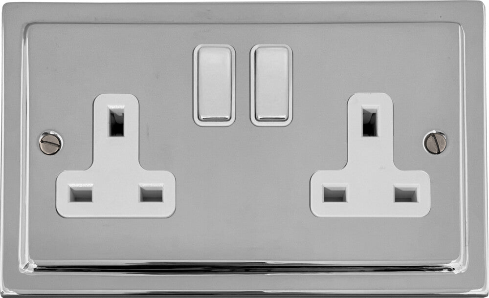 Victorian Polished Chrome 2 Gang Socket