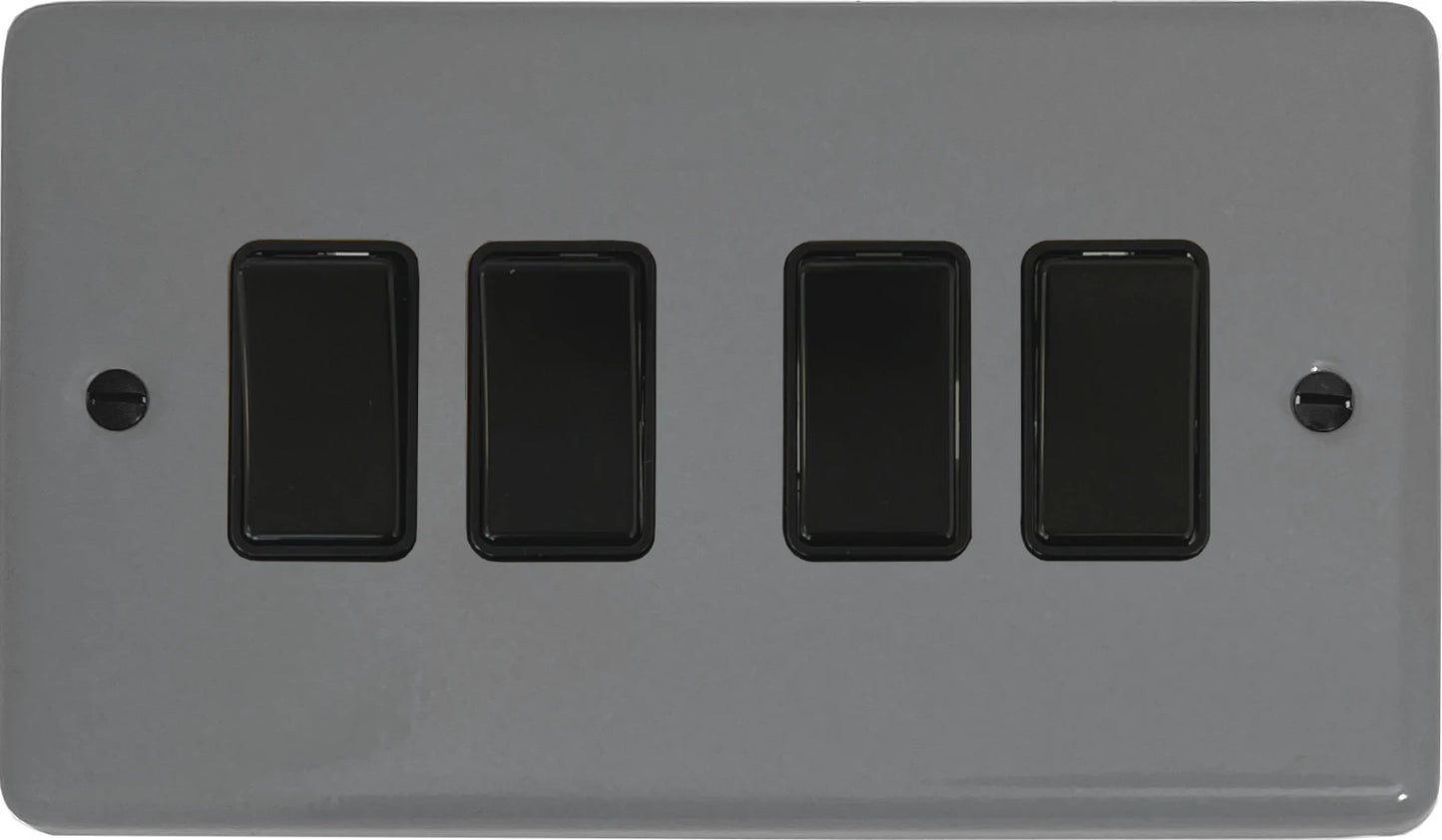 Contour Light Grey 4 Gang 2 Way Switch