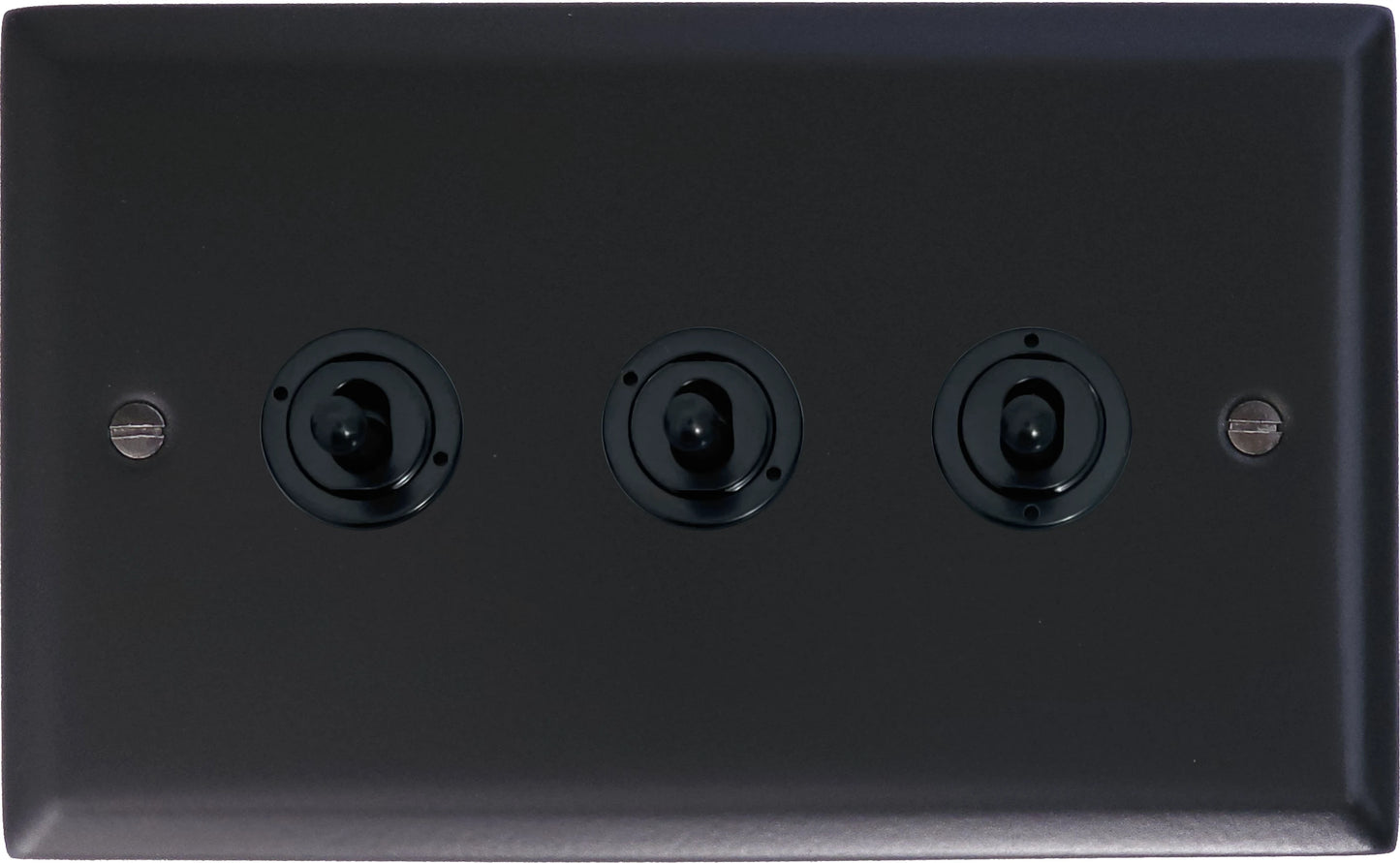 Spectrum Flat Black 3 Gang Toggle Switch (Flat Black Toggle)