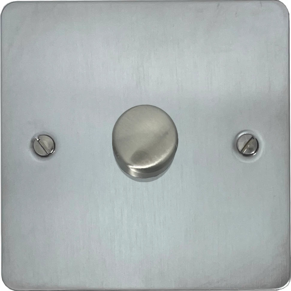 Flat Satin Chrome 1 Gang LED Dimmer