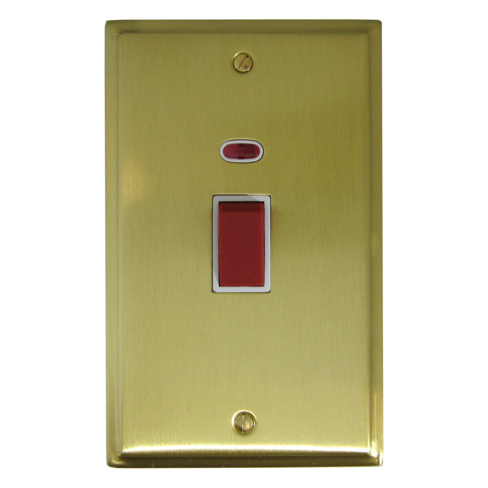 Deco Satin Brass 45Amp Dp Switch & Neon