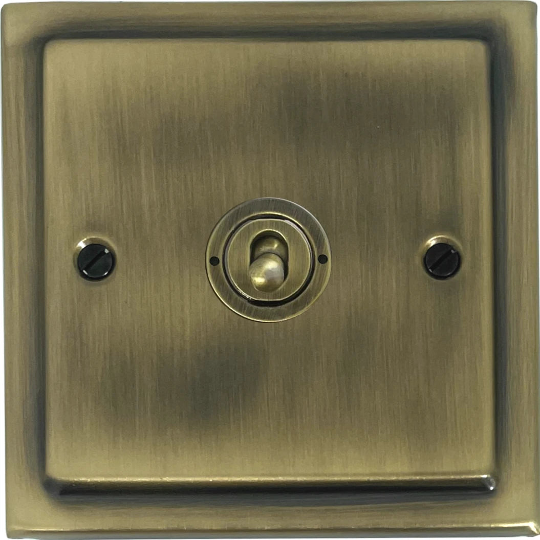 Victorian Light Antique Brass 1 Gang Toggle Switch