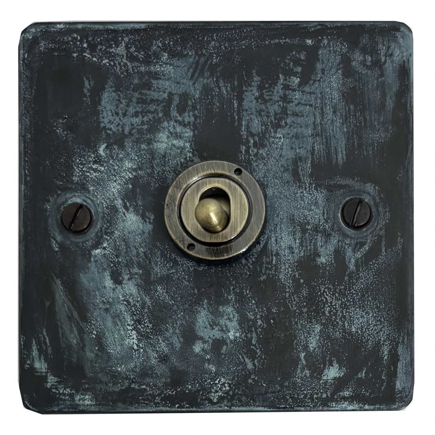 Flat Verdigris 1 Gang Toggle (Antique Brass Toggle)