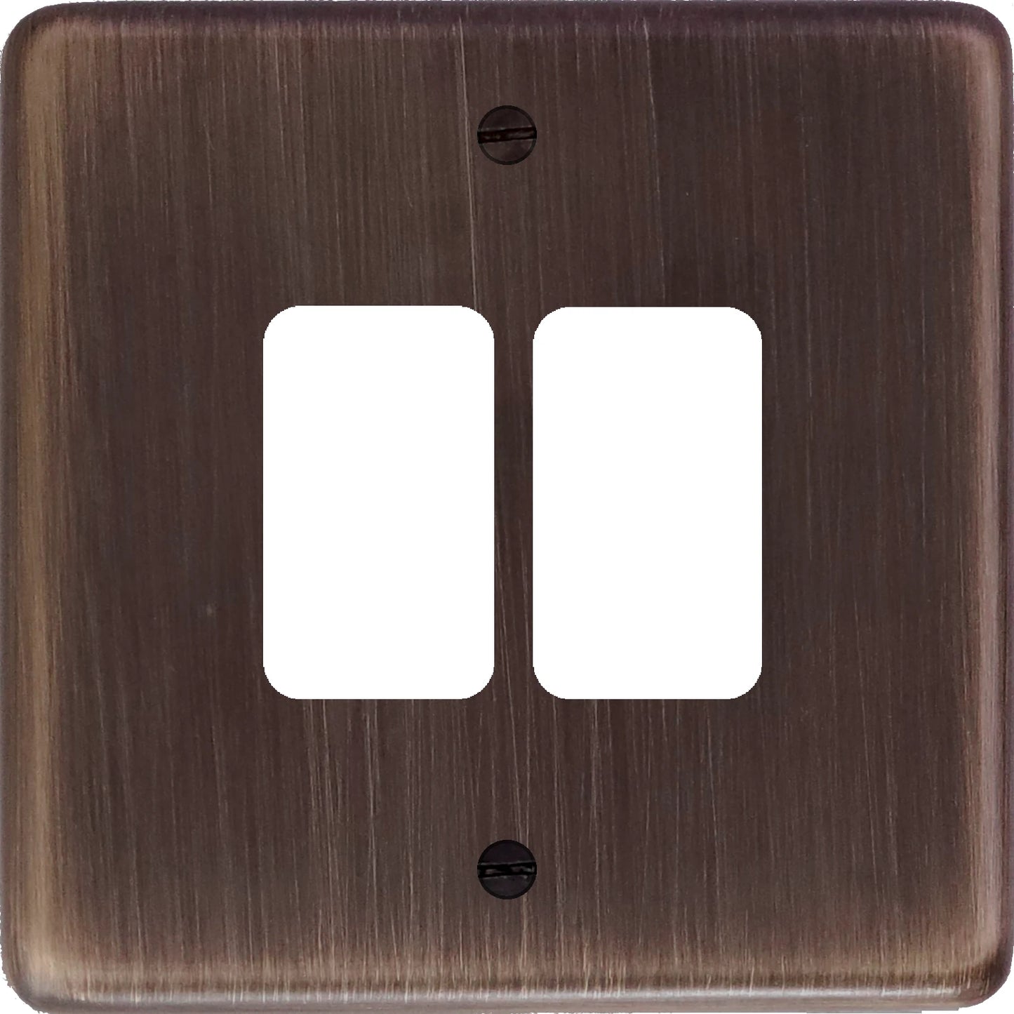 Contour Antique Copper 2 Gang Grid Plate