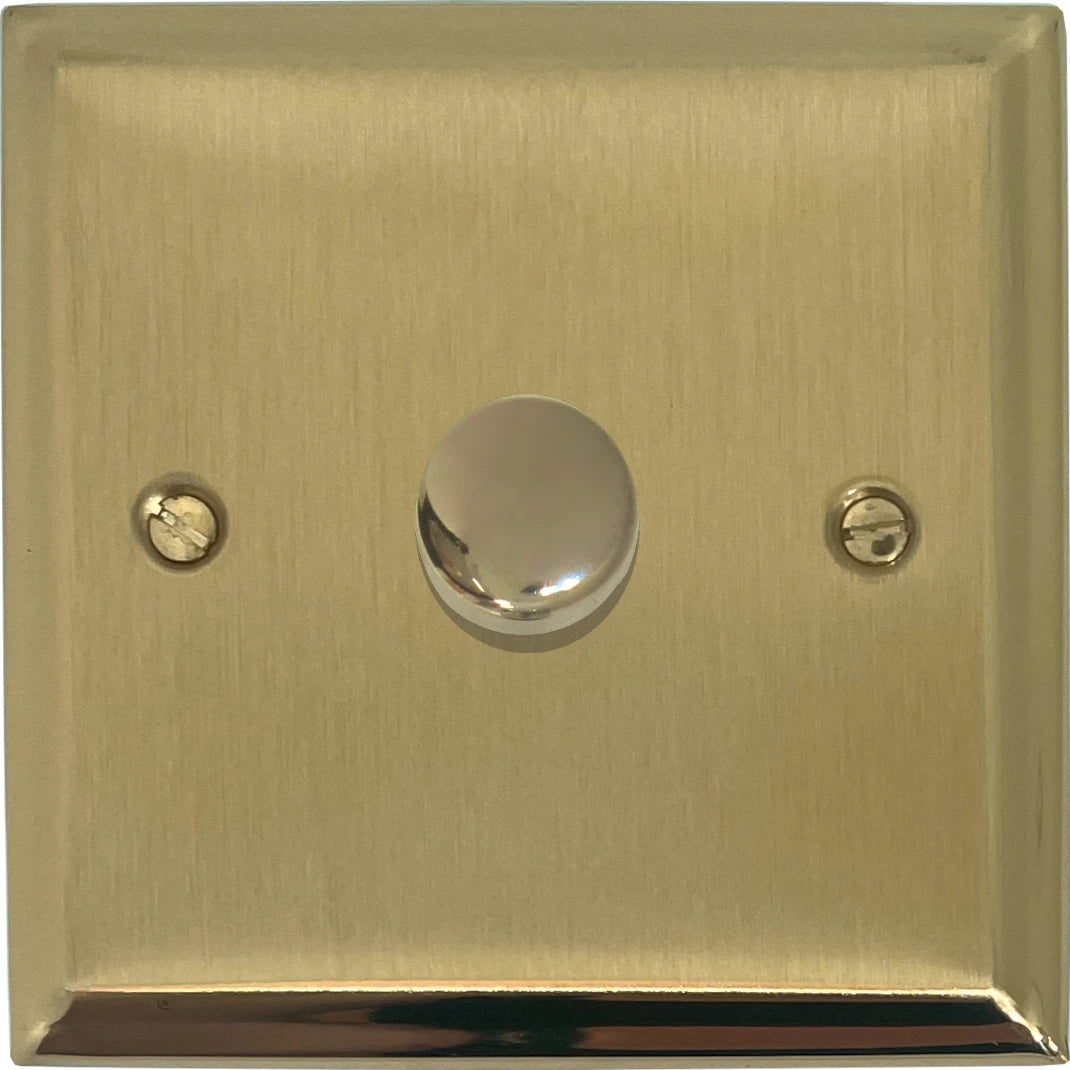 Deco Satin Brass 1 Gang LED Dimmer