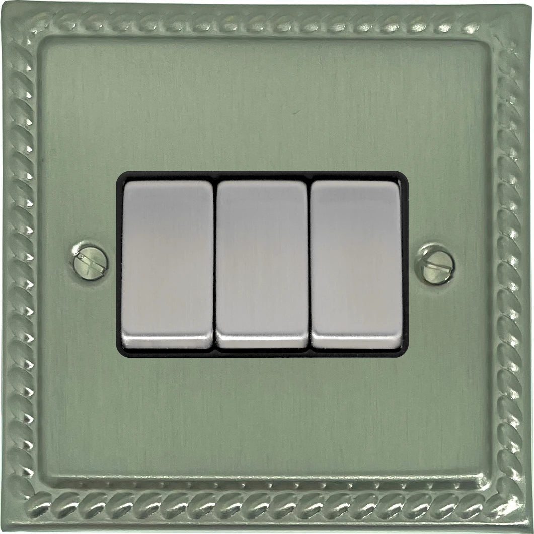 Monarch Satin Nickel 3 Gang Switch