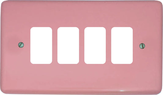 Contour Pink 4 Gang Grid Plate