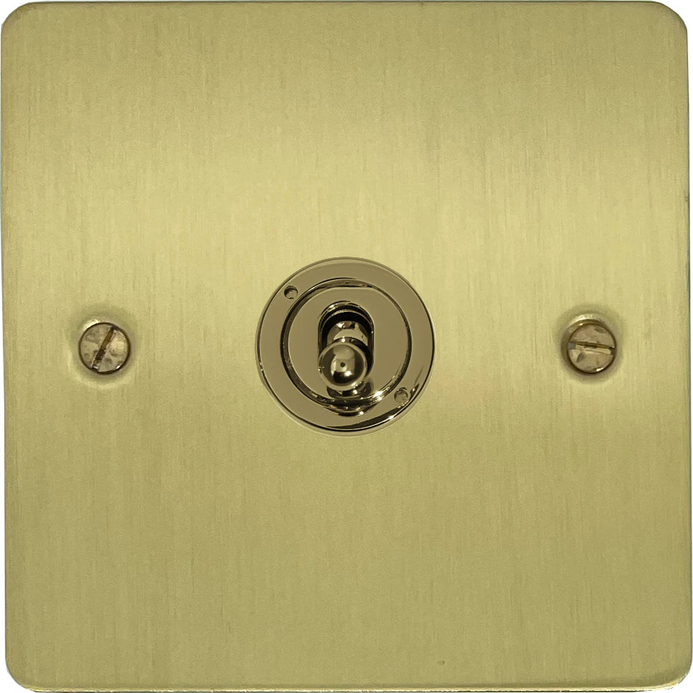Flat Satin Brass 1 Gang Toggle