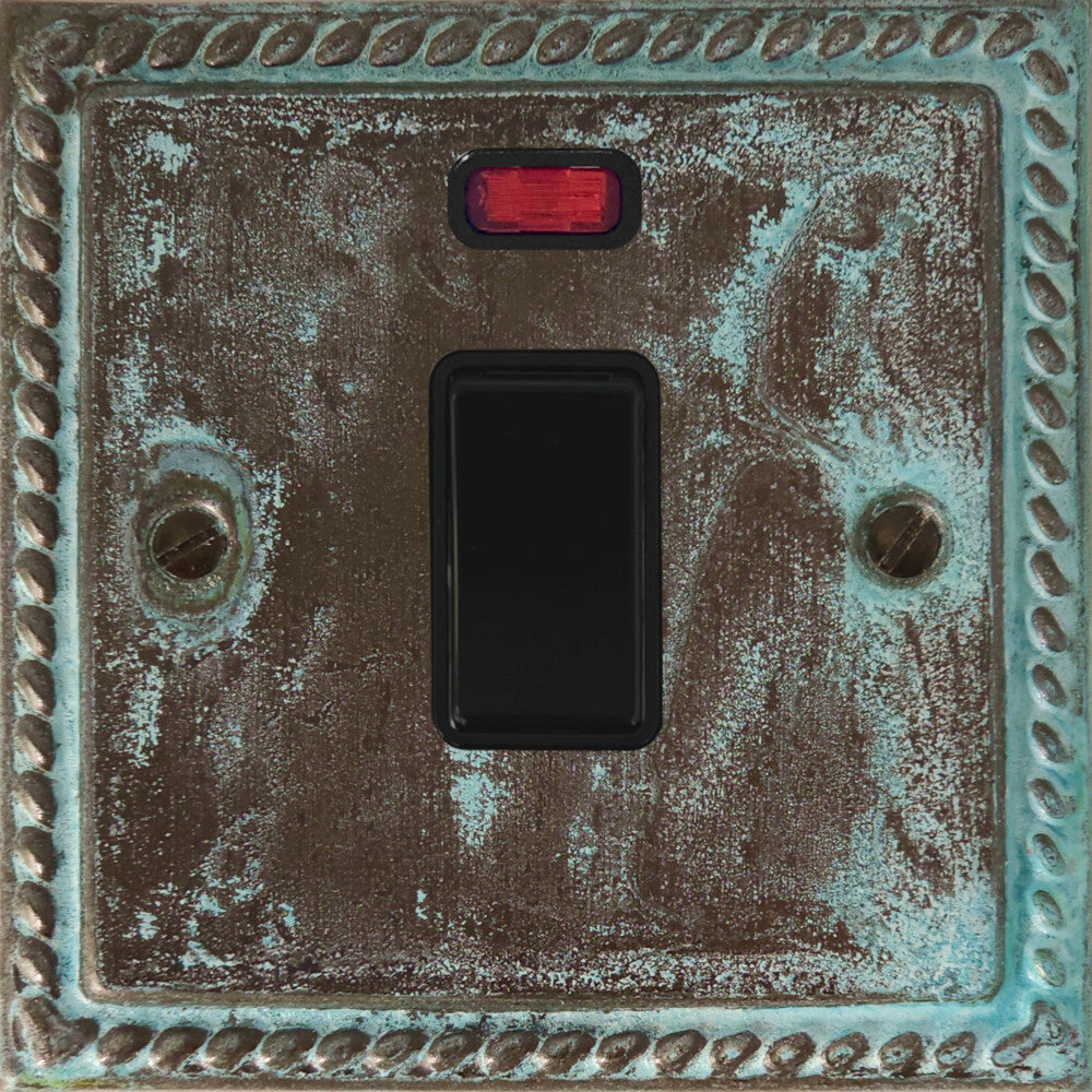 Georgian Verdigris 20A Dp Switch + Neon