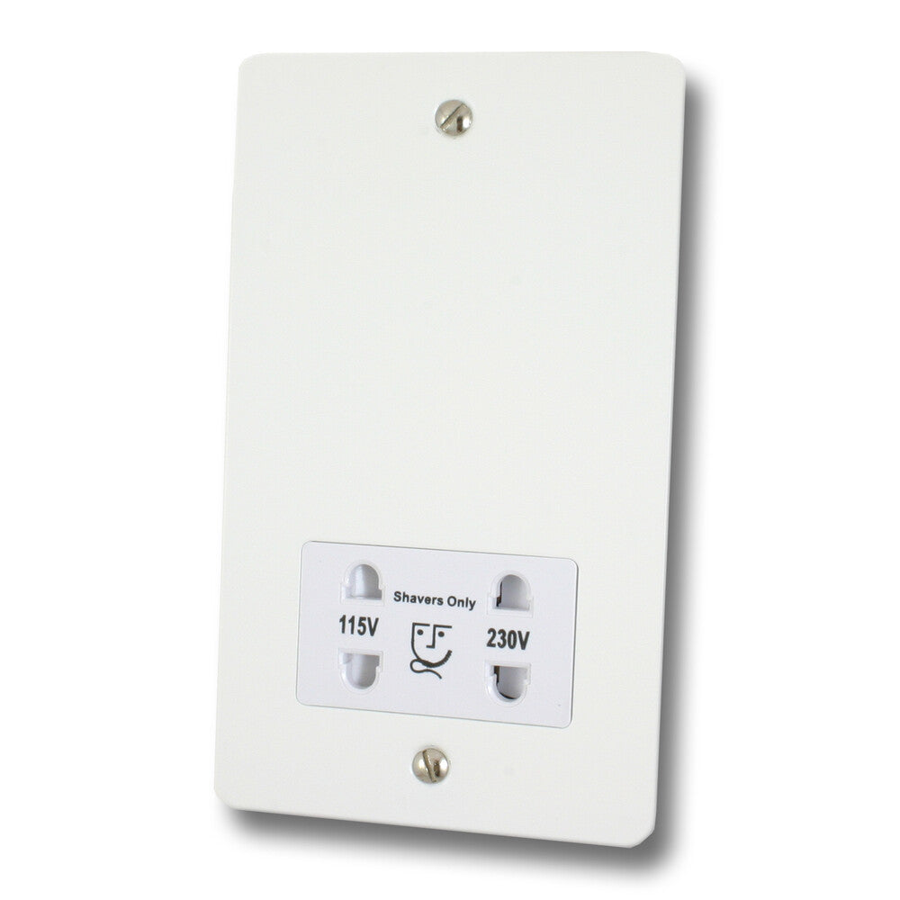 Flat White Shaver Socket