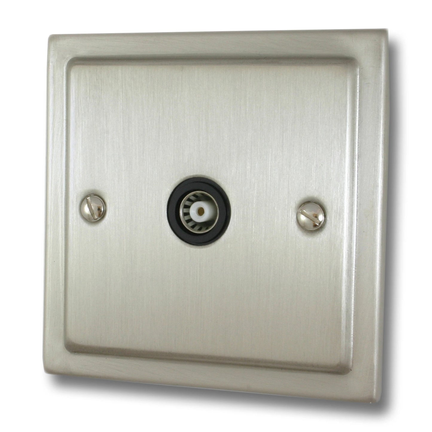 Victorian Satin Nickel 1 Gang Coax Point