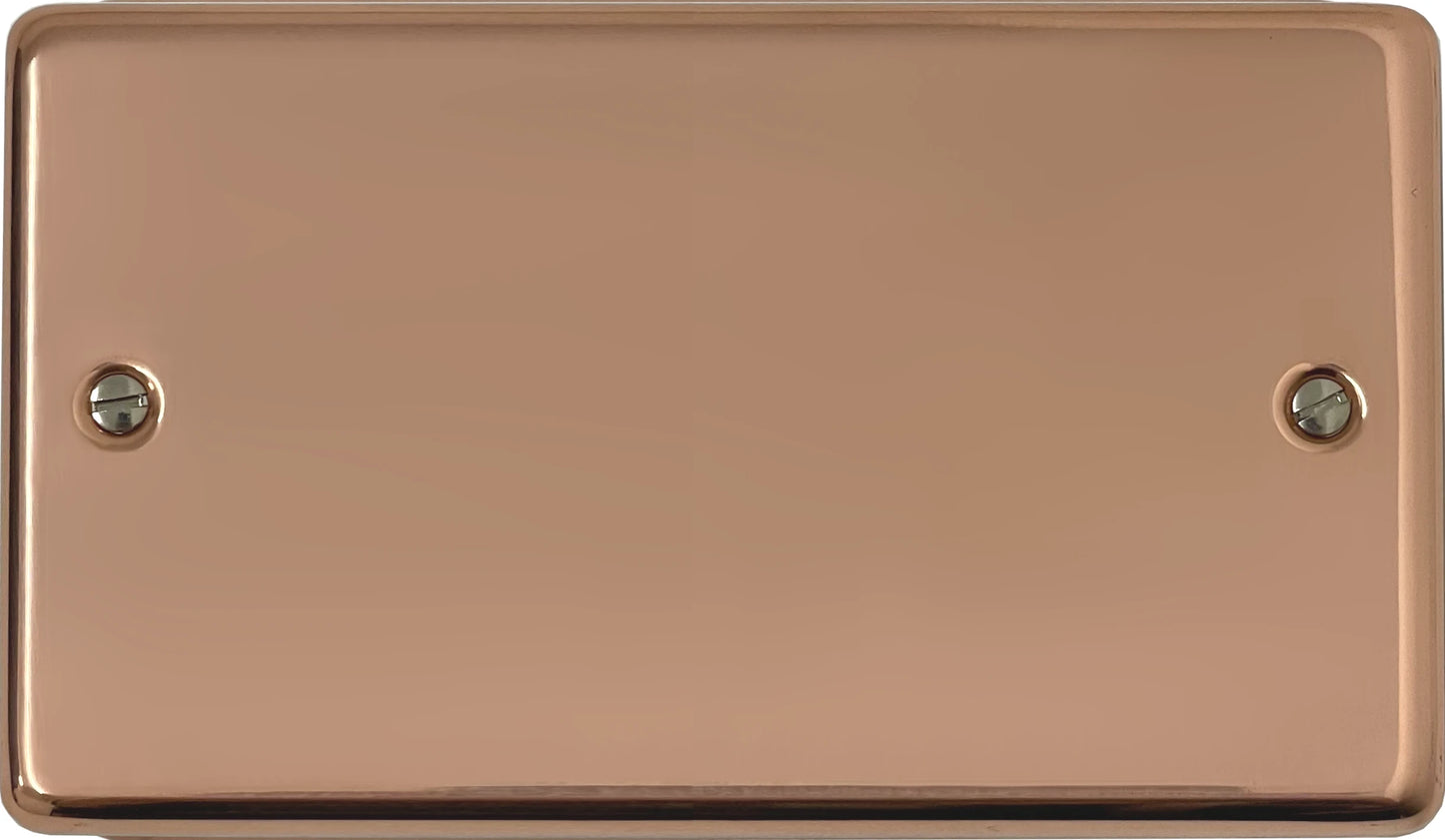 Contour Bright Copper 2 Gang Blank Plate