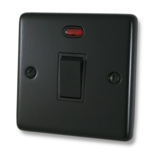 Contour Flat Black 20 Amp DP Switch (Black Switch)