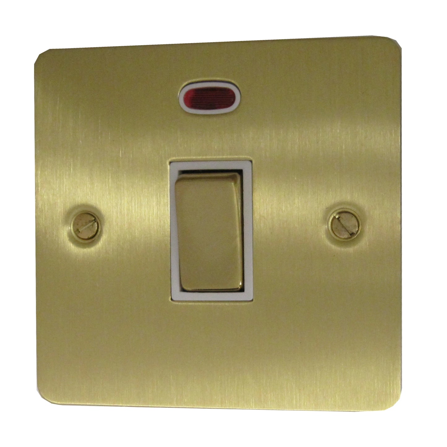 Flat Satin Brass 20A DP Switch & Neon