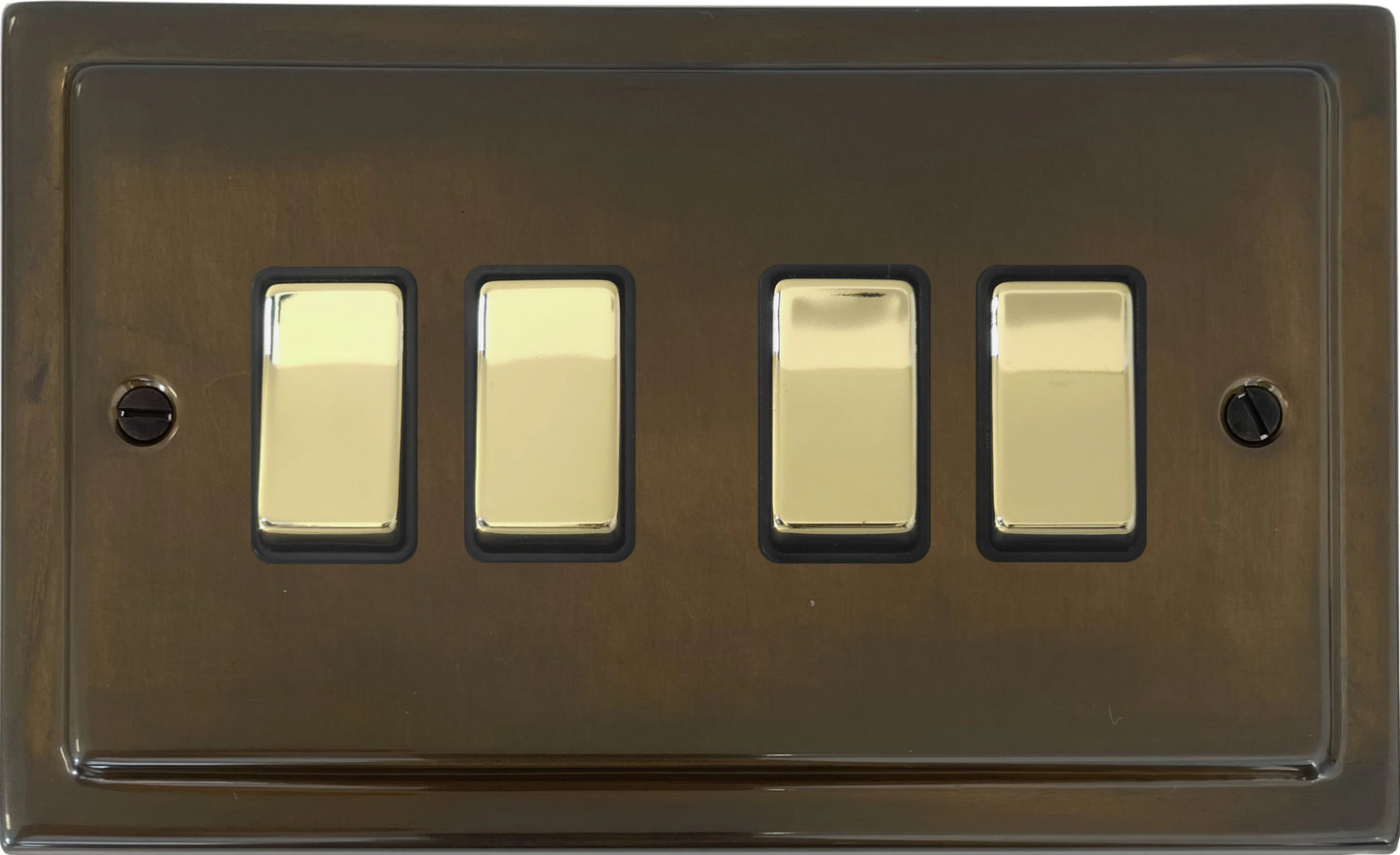 Victorian Medium Bronze 4 Gang Switch
