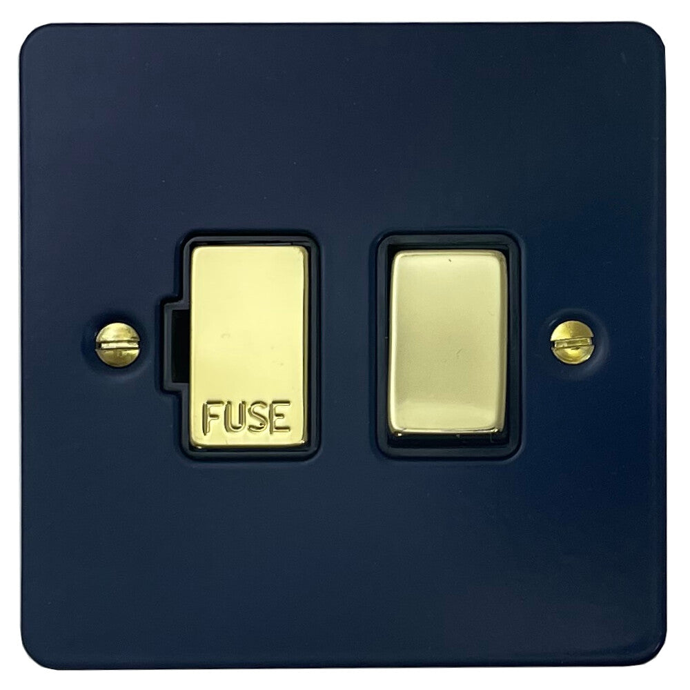 Flat Blue Switched Fuse Spur (Polished Brass Switch/Black Insert)