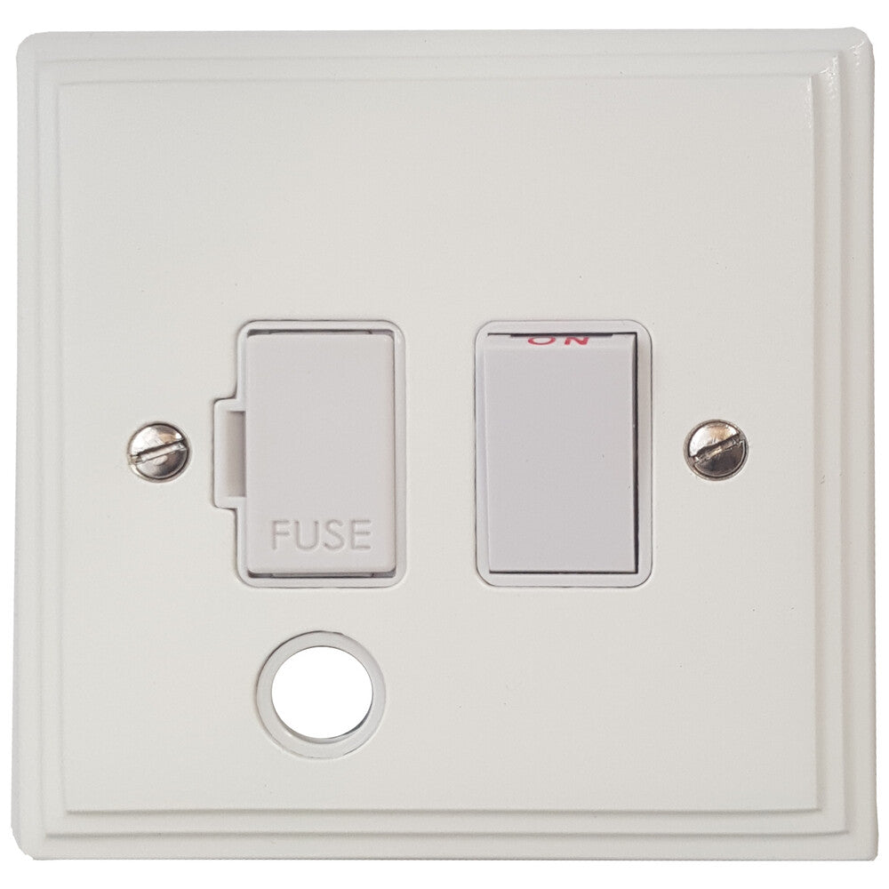 Victorian Flat White Switch Fused Spur & F/Out