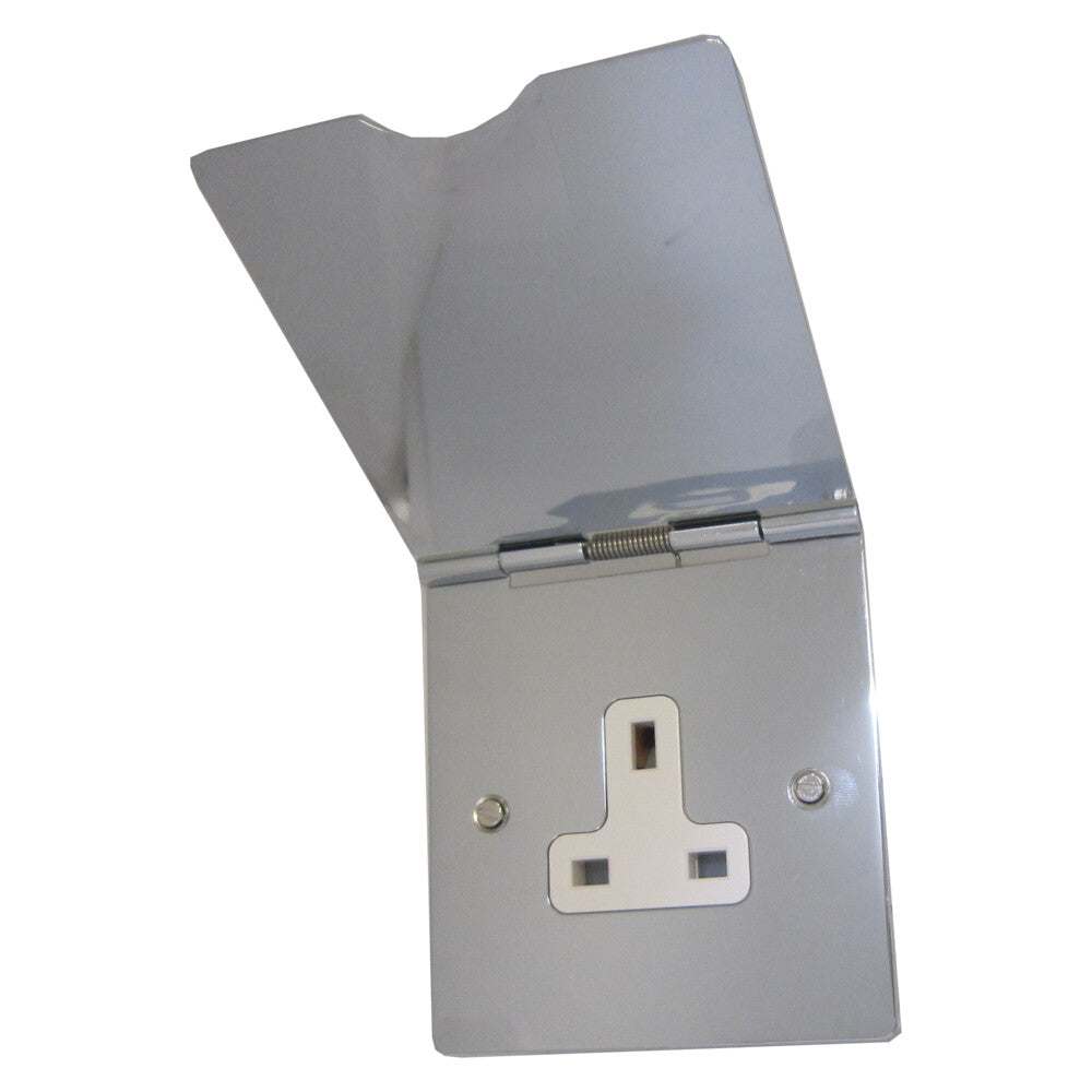 1 Gang 13 Amp Polished Chrome Floor Socket