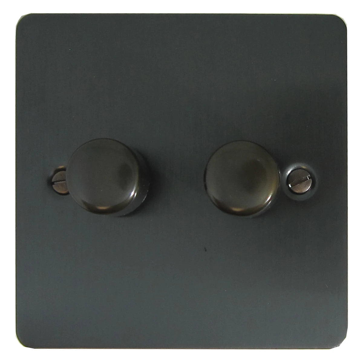 Flat Black Bronze 2 Gang LED Dimmer ( Black Dimmer)