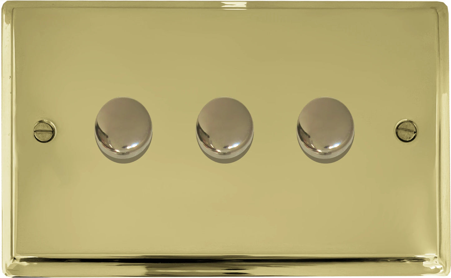 Deco Polished Brass 3 Gang 120W LED Dimmer