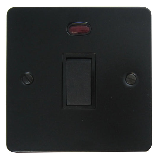 Flat Black 20 Amp DP Switch (Black Switch)