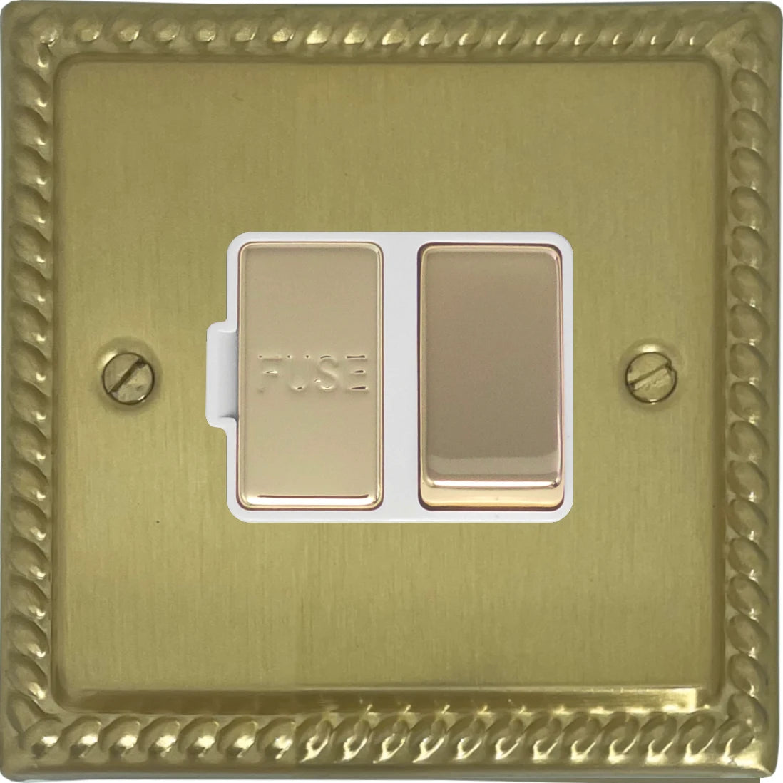 Georgian Satin Brass Switch Fused Spur